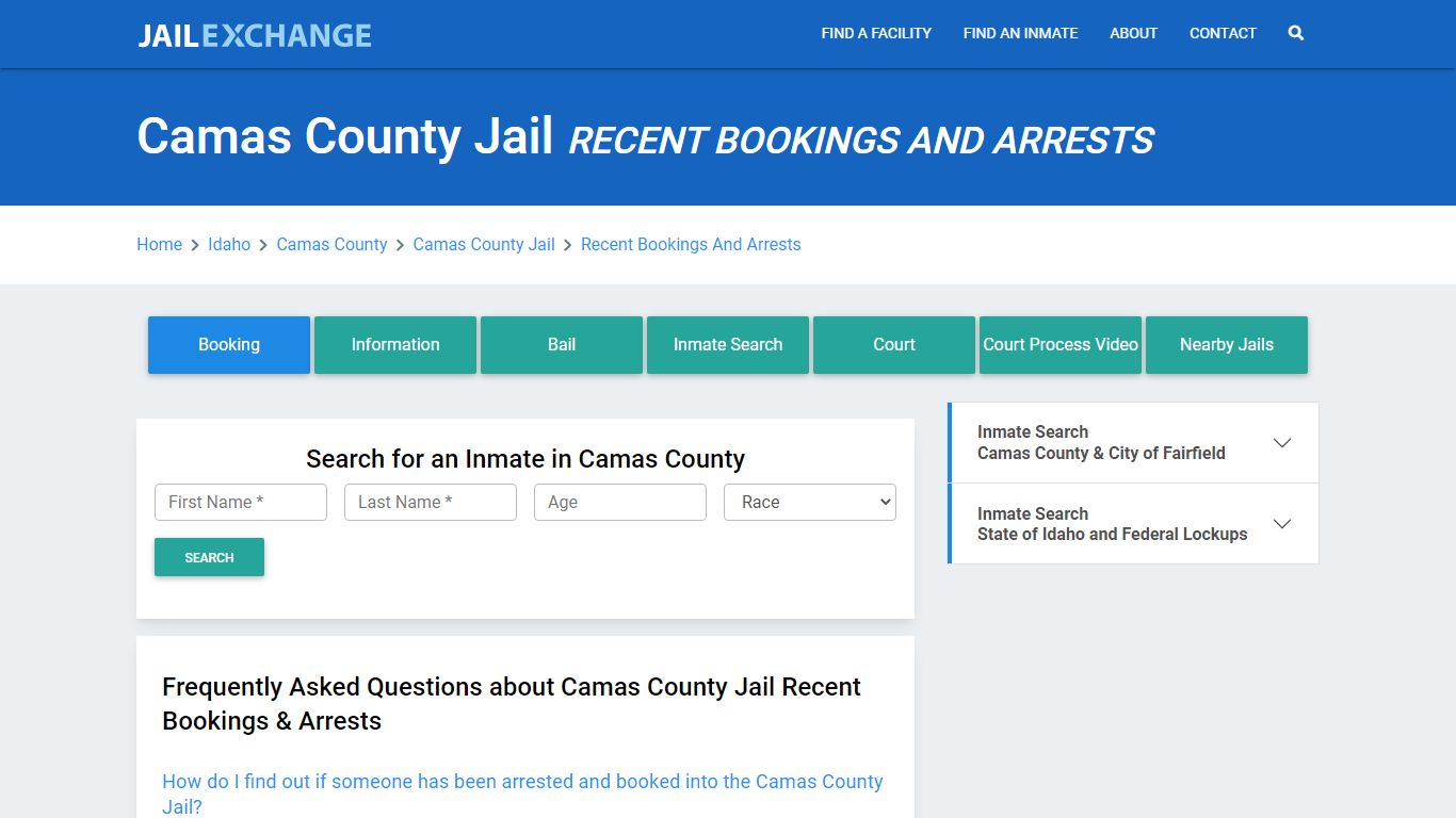 Camas County Jail Recent Bookings And Arrests - Jail Exchange