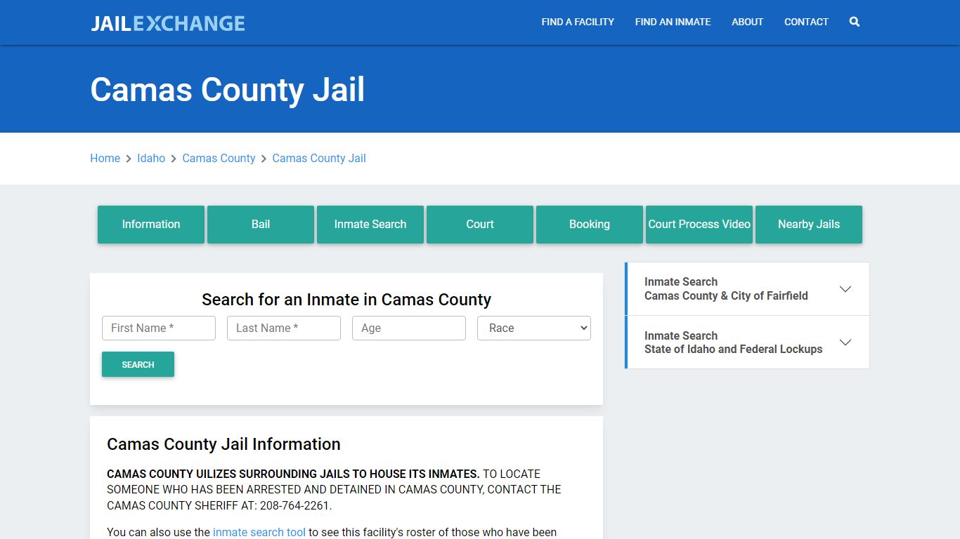 Camas County Jail Roster Lookup, ID, Inmate Search - Jail Exchange